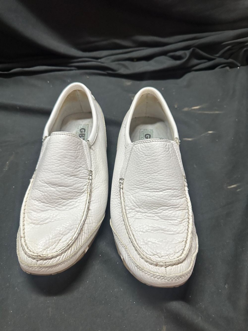 White Slip-On Men's Leather Loafers - Casual Comfort-Gabax Babaloo-size 8 w/box